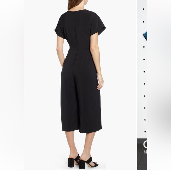 Leith Surplice Wide Leg Crop Jumpsuit in color “Teal Cyrus” - Picture 2 of 4
